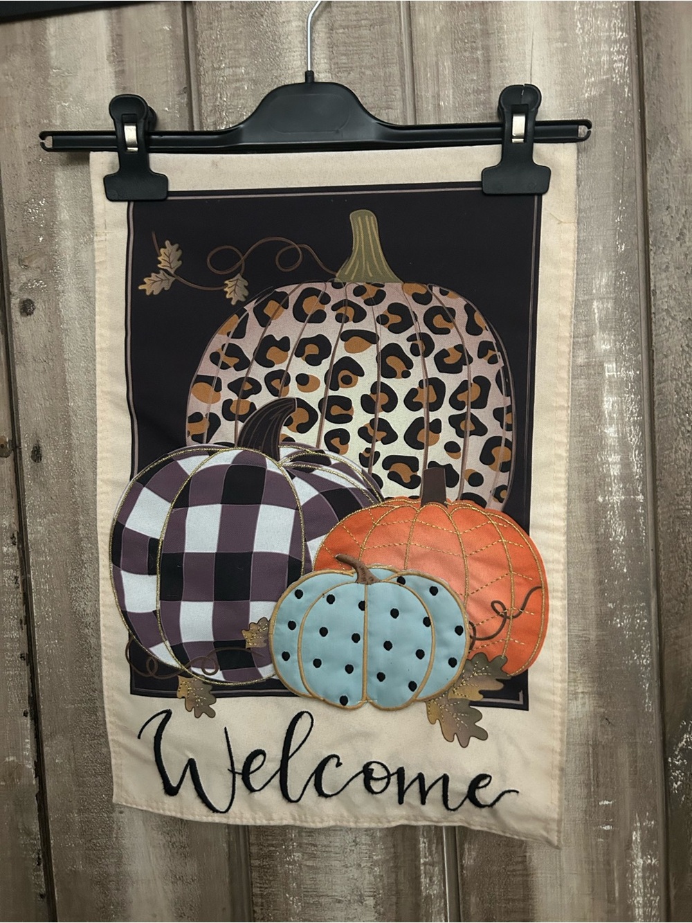 Fall pumpkin garden flag